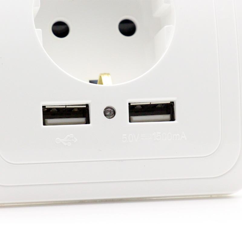 Изображение товара: Сетевое зарядное устройство Esooli с двумя USB-портами, 16 А, 250 В, ма