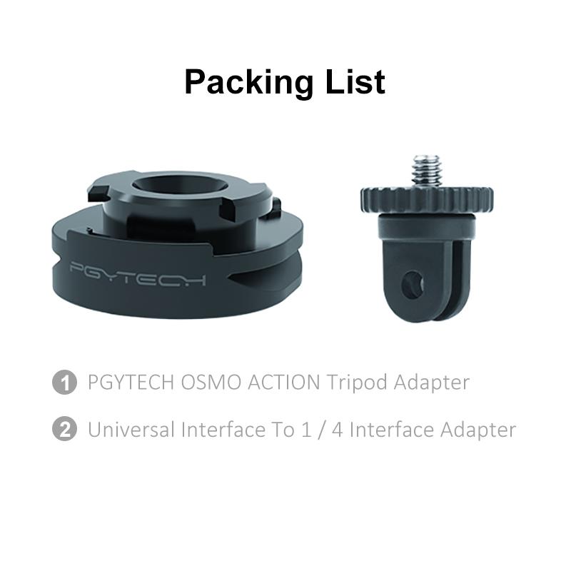 Изображение товара: Адаптер для штатива для экшн-камеры PGYTECH OSMO, из АБС-пластика, с отверстием для винта 1/4 дюйма, аксессуары для экшн-камеры DJI OSMO
