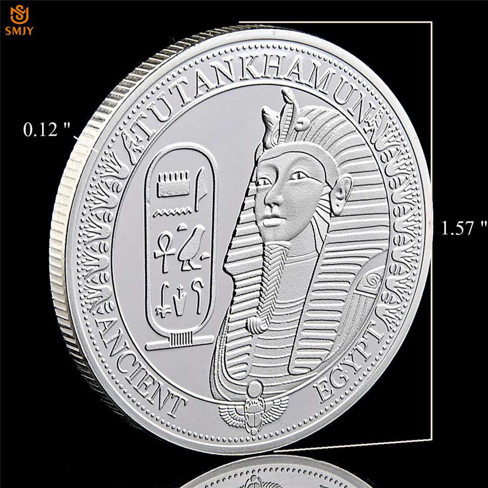 Изображение товара: Античная египетская Коллекционная монета Фараона, пирамида, Сфинкс, посеребренный, вызов, жетон, арт-монета с защитной коробкой PCCB