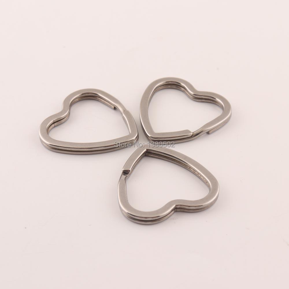 Изображение товара: 5 шт./лот металлическое кольцо для ключей из нержавеющей стали, брелок с разрезом, кольцо в форме сердца, для творчества, металлические украшения, аксессуары