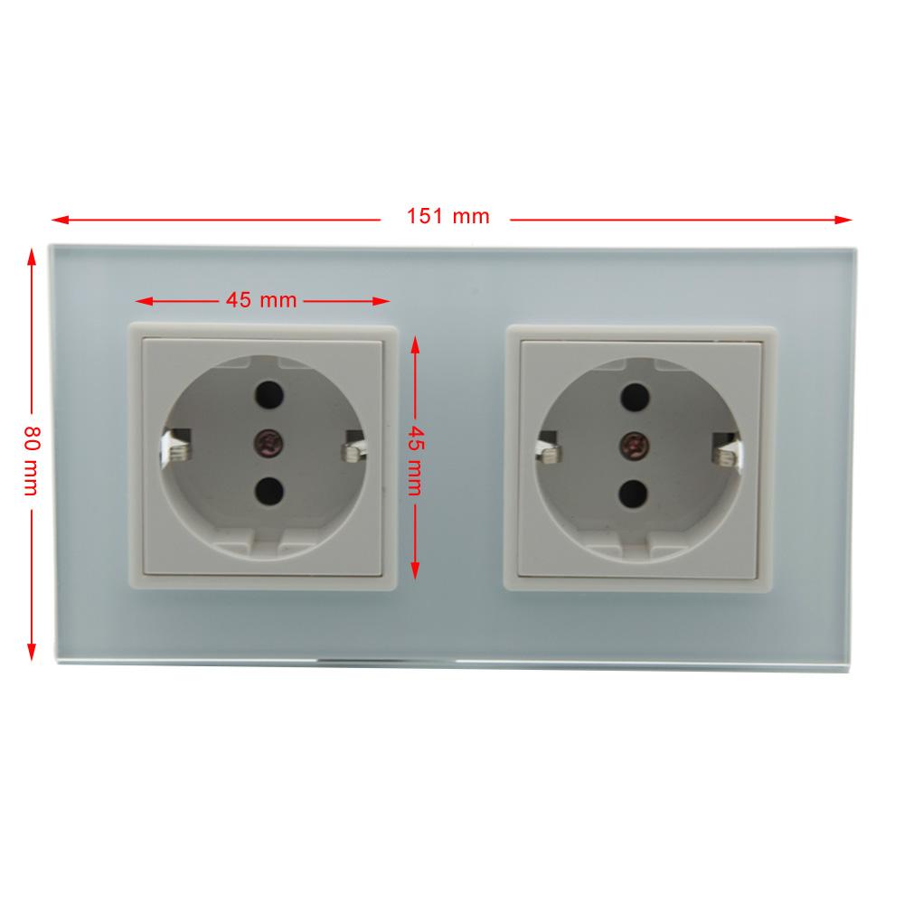 Изображение товара: Настенная розетка из закаленного стекла, 110 ~ 250 В переменного тока, 16 А