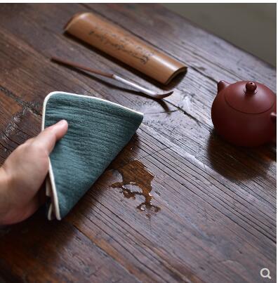 Изображение товара: Четырехслойное толстое чайное полотенце с ручной росписью, винтажный хлопковый коврик, впитывающая салфетка для мытья