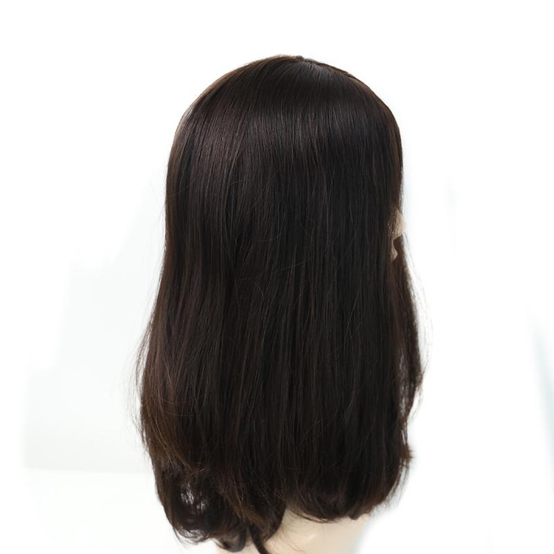 Изображение товара: Еврей парики прямые человеческие волосы парики шелковая основа двойной нарисованные европейские волосы remy 4 # цвет Кошерный парик Venvee волосы