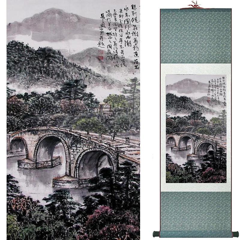 Изображение товара: Пейзаж картины для дома, офиса, украшение китайский свиток картина с изображением гор и реки живопись 19071505