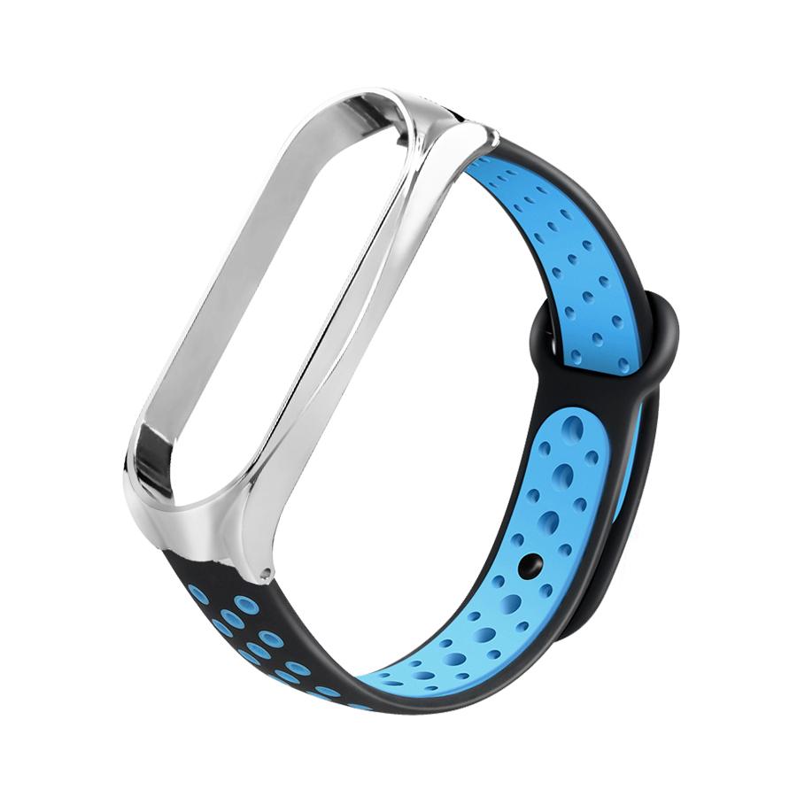 Изображение товара: Ремешок силиконовый для Mi Band 4, спортивный сменный двухцветный браслет для Xiaomi Mi Band 4