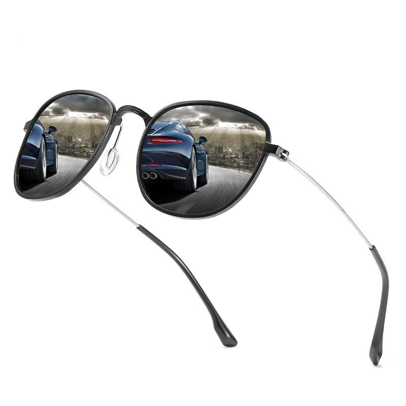 Изображение товара: Новые мужские и женские солнцезащитные очки круглые пилоты из алюминия и магния поляризационные солнцезащитные очки нейтральные солнцезащитные очки красочная пленка стекло es