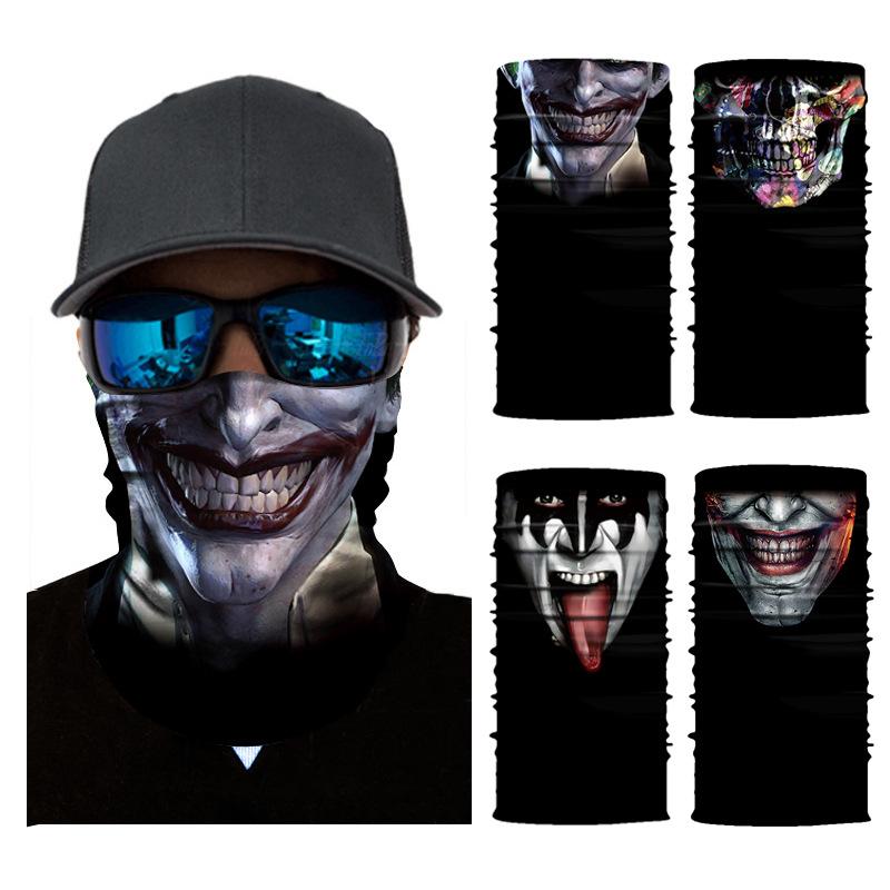 Изображение товара: Бесшовная Балаклава 3D, волшебный шарф, маска для шеи, маска для лица, призрак, Джокер, скелет, головная повязка, бандана, головной убор, бандана, Мужская велосипедная