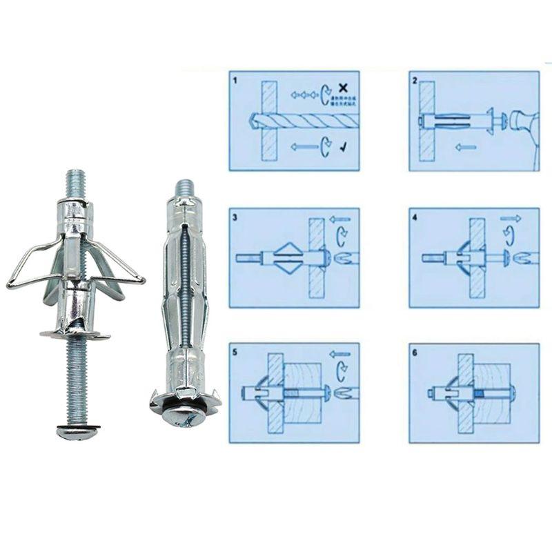 Изображение товара: M5 * 37 мм сверхмощный металлический пластмассовый полостный настенный крепеж якоря вилки расширительный болт