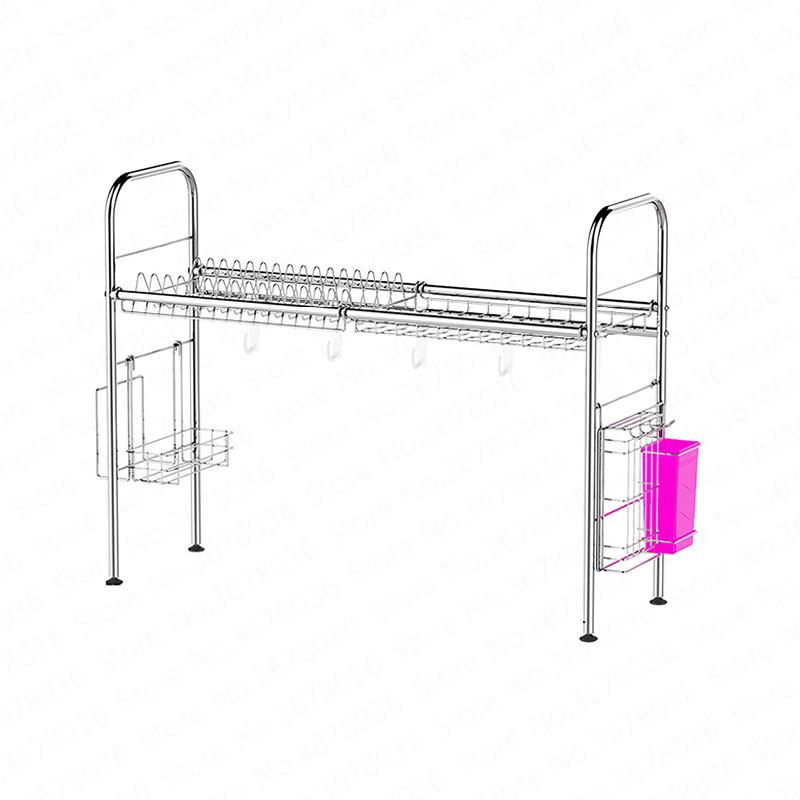 Изображение товара: 304 Нержавеющая сталь со сушилкой для посуды сливная раковина Кухня принадлежности стеллаж для хранения бассейн для сушки посуды полка для тарелок раковина дренаж полки