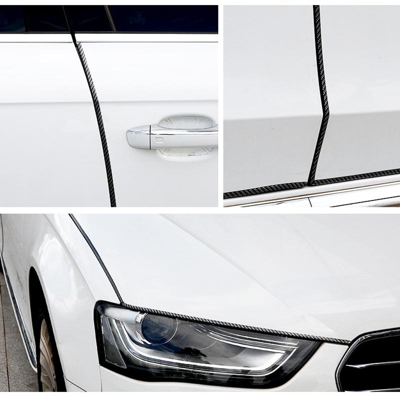 Изображение товара: 1pc 10M Black Carbon Fiber PVC Protective Strip Scratch-proof Edge Protector Shield Guard high quality accessory for cars