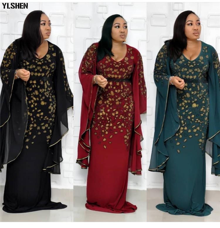 Изображение товара: Африканские платья для женщин, одежда, африканская одежда 2019, африканская одежда, дашики, модная ткань, длинное платье макси, африканская одежда