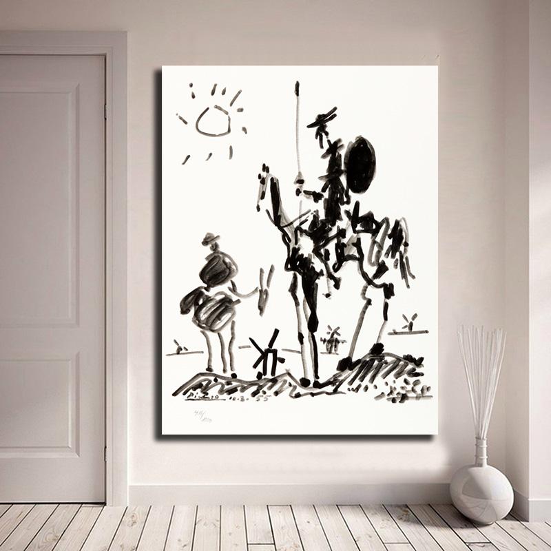 Изображение товара: Картина на холсте докиксот Пабло Пикассо, минималистичное настенное искусство, плакат на холсте, печать, декоративная картина для спальни, домашний декор