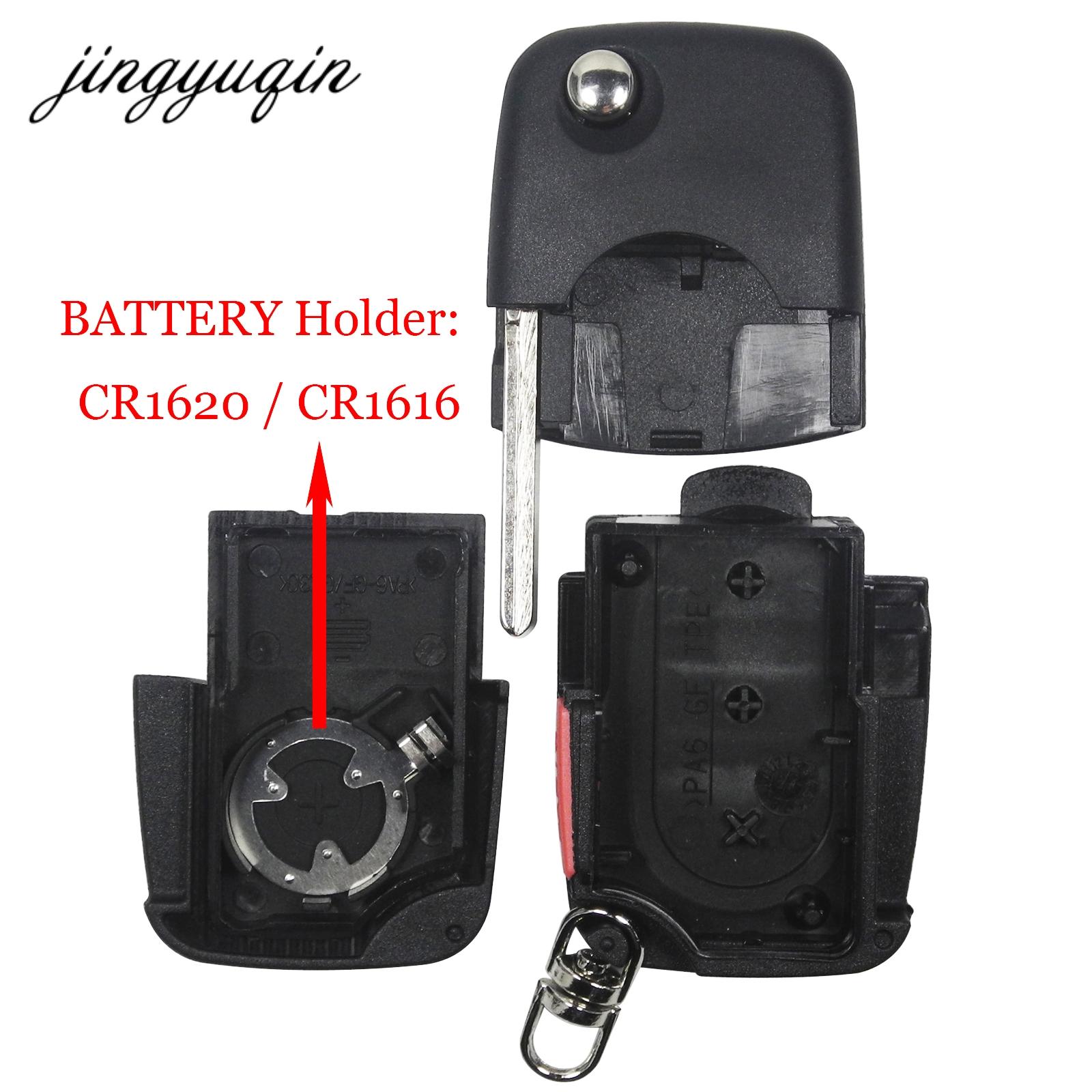 Изображение товара: Jingyuqin 10 шт./лот флип-брелок для автомобильного пульта дистанционного управления чехол для VW 4/3 + Painc Passat Jetta Golf Beetle 3 кнопки Fit CR1616/CR1616