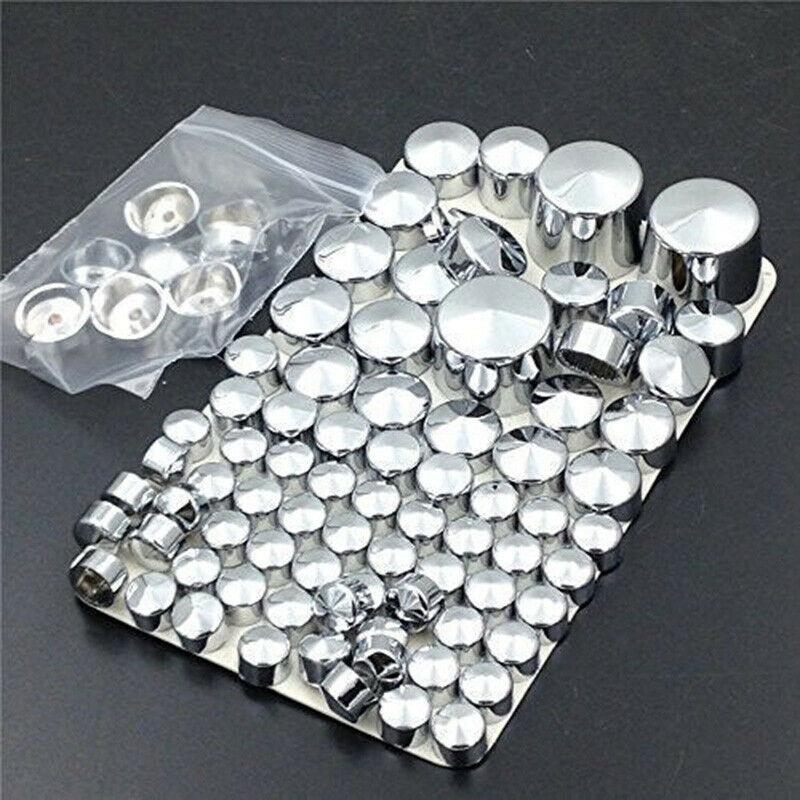 Изображение товара: 87x Chrome Bolt Toppers Cover Cap Kit For Ha/rley Davi/d/son Softail Twin Cam 84-06 Wheel Nut Screw Bolt Protection Covers Caps