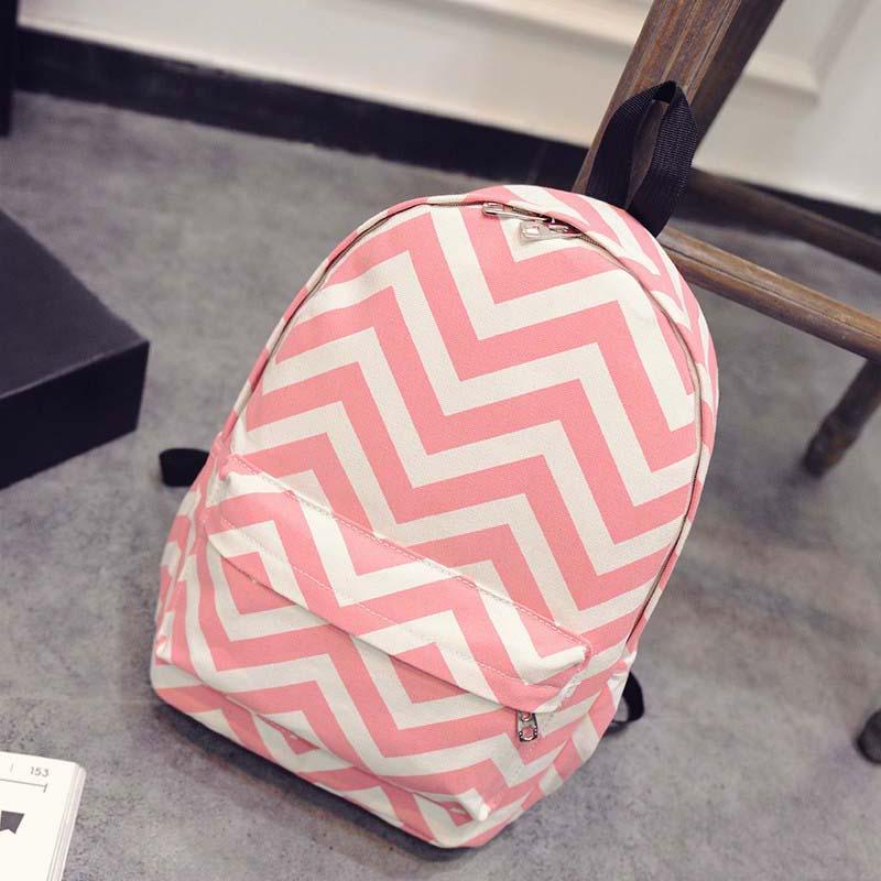 Изображение товара: Дизайнерский полосатый холщовый рюкзак в Корейском стиле на молнии, школьные сумки для девочек-подростков, большие дорожные женские рюкзаки для ноутбука, 3 шт./лот