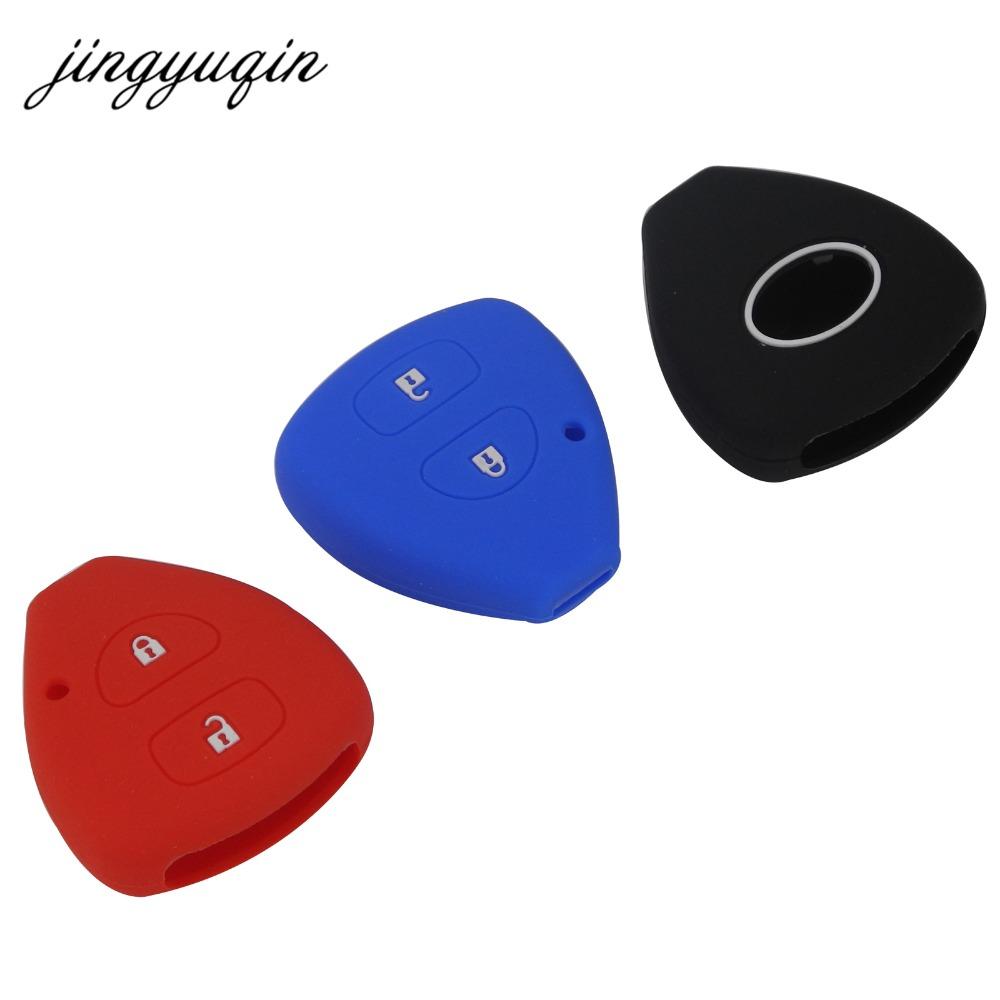 Изображение товара: Jingyuqin для TOYOTA Corolla Hilux Vitz Rav4 Aqua Camry 10 шт./лот 2-кнопочный силиконовый чехол для автомобильного ключа