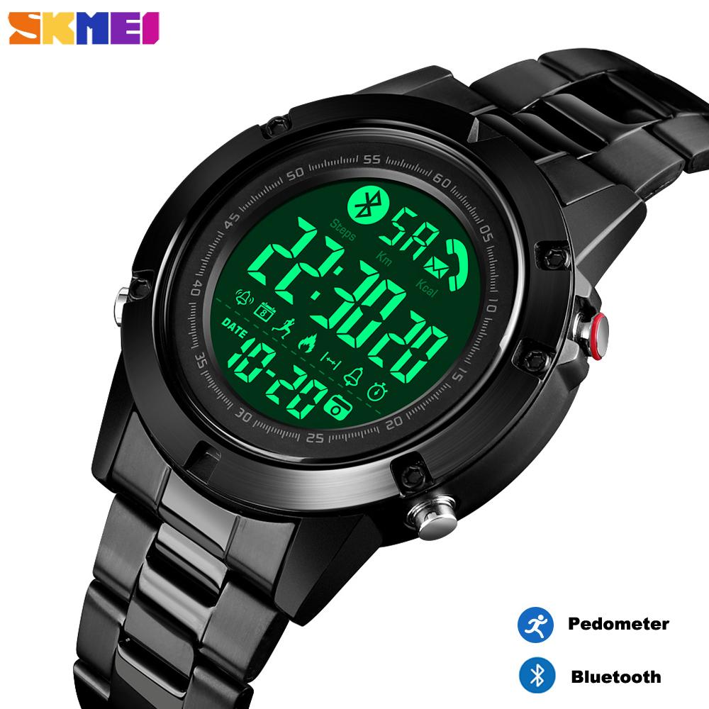 Изображение товара: Смарт-часы SKMEI мужские с Bluetooth, цифровые наручные часы с шагомером, пульсометром и монитором сна