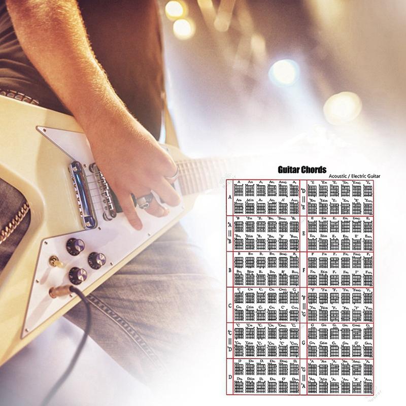 Изображение товара: Акустическая/электрическая гитара аккорд и масштаб диаграмма постер инструмент для обучения урокам музыки справочные табло диаграмма 16 дюймов X 12 дюймов #8