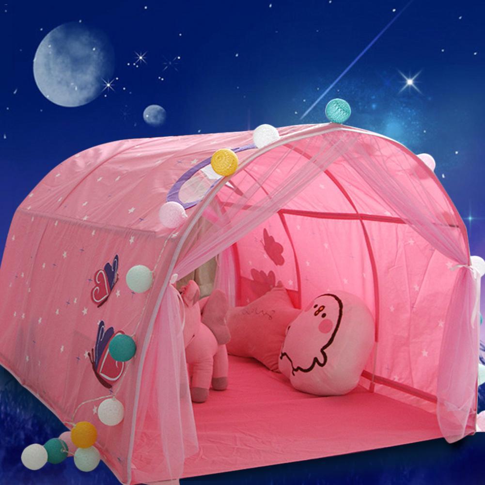Изображение товара: Многофункциональная розовая детская кровать, игровой домик, Детская домашняя палатка для мальчиков и девочек, телескопическая палатка, игровой домик, игрушки