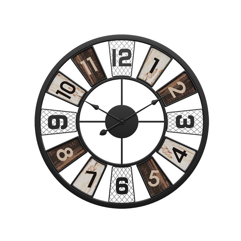 Изображение товара: Настенные часы в скандинавском стиле, 60 см, с изображением винной стены, Современное украшение, короткие, креативные настенные часы, металлические декоративные настенные часы для гостиной