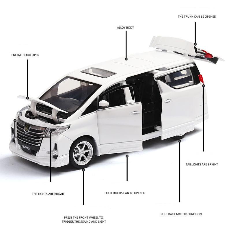 Изображение товара: Изысканный подарок 1:32 Hong Kong alphard модель сплава автомобиля, моделирование литой под давлением звук и свет задняя сила модель SUV, бесплатная доставка