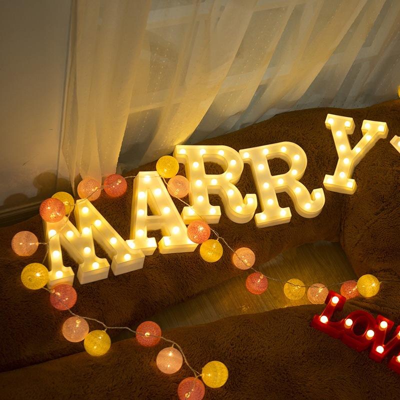 Изображение товара: DIY 26 букв светодиодный ночник английский Marquee знак Алфавит 3D Настенный ночник t домашний Свадебный день рождения женитьба