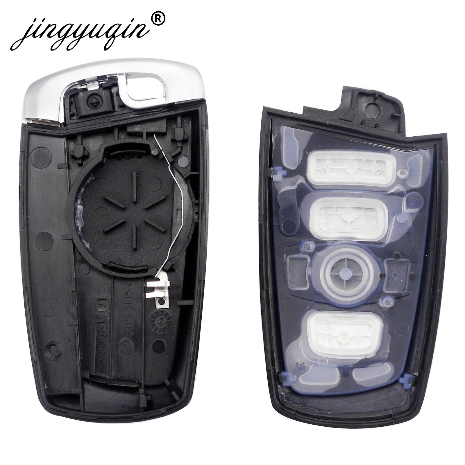 Изображение товара: Jingyuqin 3/4 кнопка дистанционного смарт-ключа чехол Корпус для BMW 1 3 5 6 7 F серии E90 E91 E92 E60 E61 X1 X3 X4 X5 X6 чехол для ключей