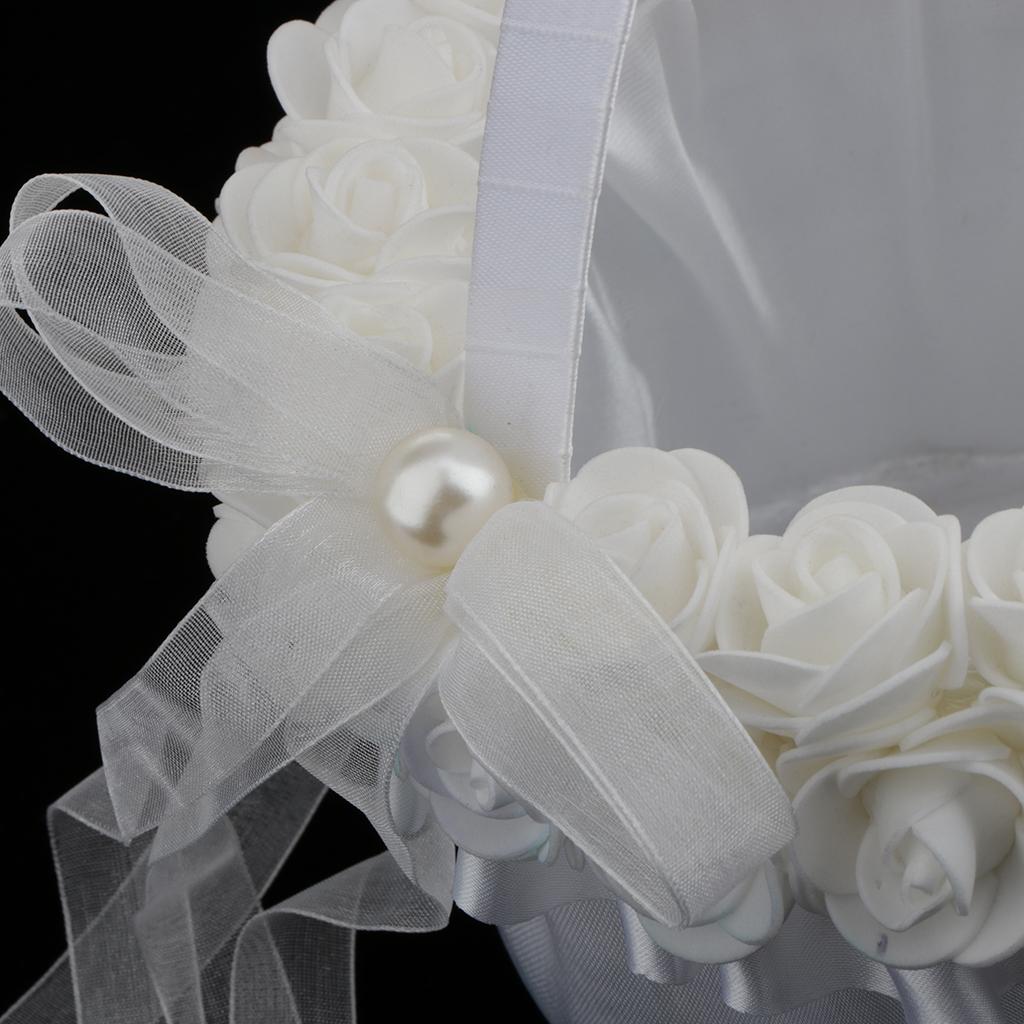 Изображение товара: Элегантная кружевная Цветочная корзина для помолвки, свадебная церемония, вечеринка, цветочная корзина для девочек, свадебный аксессуар для невесты