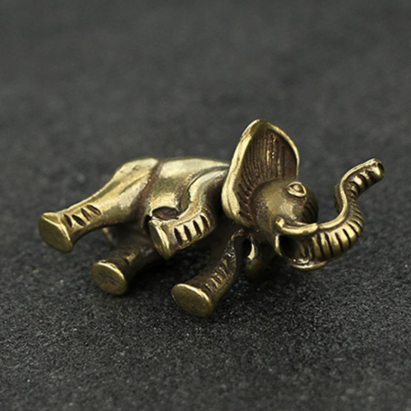 Изображение товара: Латунные подвески Lucky Elephant, подвески для ожерелий/браслетов/брелоков 40х28 мм, ретро медные тайские брелоки Elephant, DIY ювелирные изделия