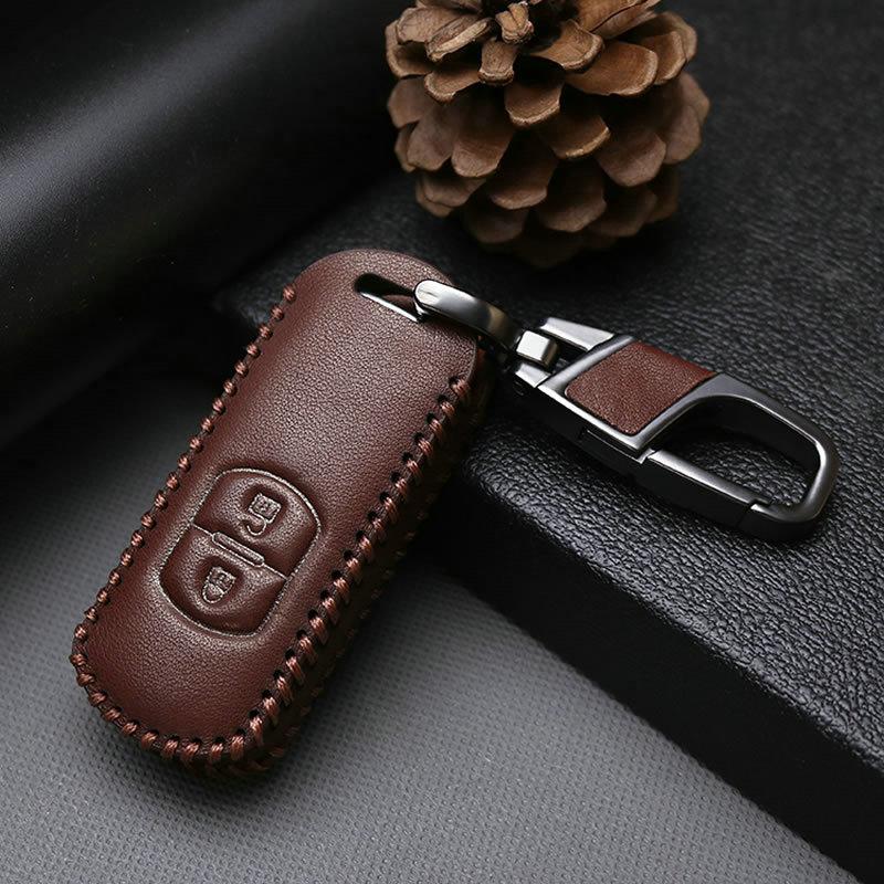 Изображение товара: Кожаный чехол для автомобильного ключа с кольцом для ключей для Mazda 2 3 5 6 8