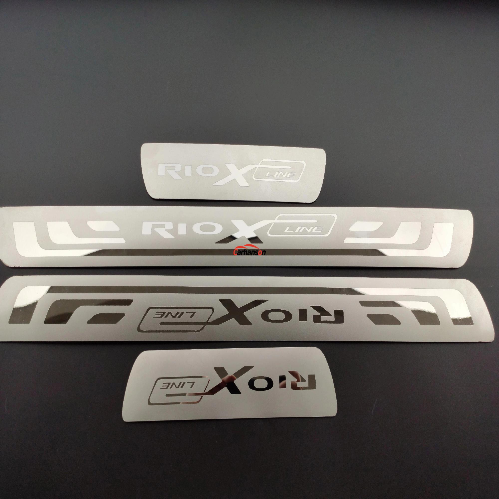 Изображение товара: Аксессуары для KIA RIO 3 4 x- line x line отделка порога из нержавеющей стали стикер Защитная Накладка на порог 2018 2019