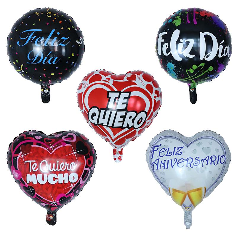 Изображение товара: 10 шт 18inch испанский счастливый день I Love You из фольги Воздушные шары «любящее сердце» на свадьбу/День Святого Валентина Воздушный шар с гелием globos