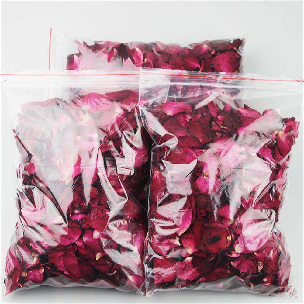 Изображение товара: Бесплатная доставка, сушеные лепестки роз, красные натуральные лепестки роз, 100 г, для ванны, для сухого цветка, для спа, для отбеливания, для душа, для ароматерапии