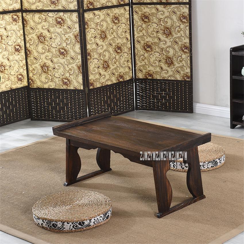 Изображение товара: 041 складной чайный столик из массива дерева гунфу, домашний квадратный чайный столик в стиле татами, складной чайный столик с плавающим окном для балкона