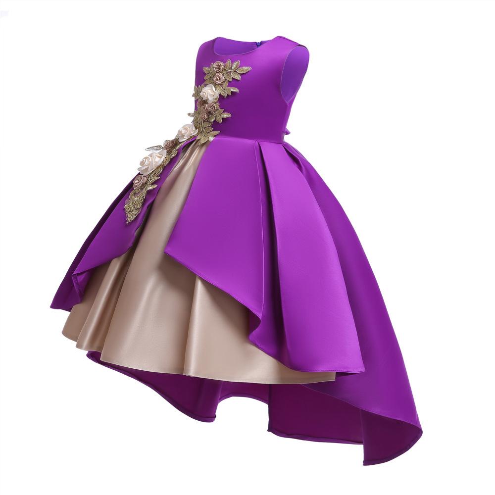 Изображение товара: Детское атласное платье с 3d-аппликацией, без рукавов