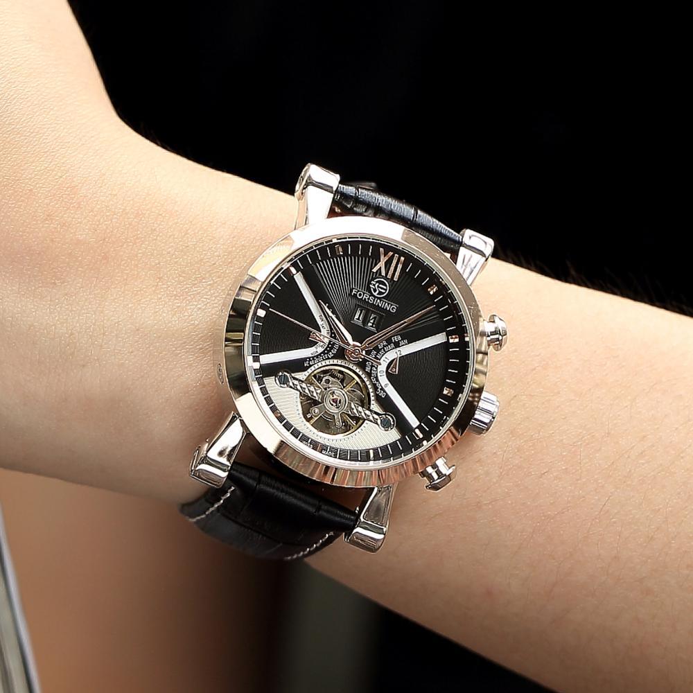 Изображение товара: Часы наручные Forsining Мужские механические, брендовые автоматические Ретро-часы