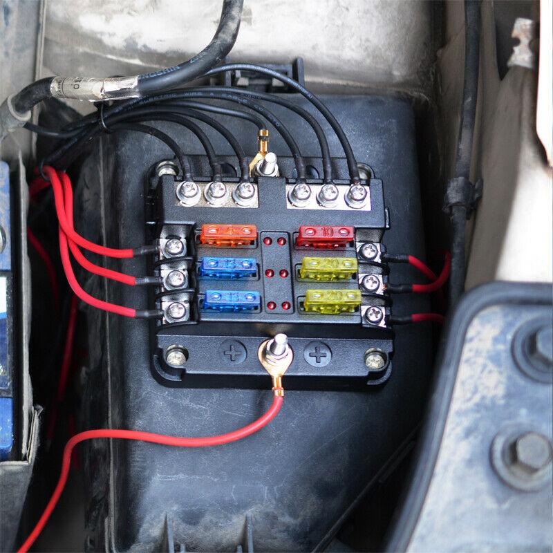 Изображение товара: 6-ходовой блок предохранителей и распределительная панель, комплект для автобусов, лодок, автомобилей, судовых автофургонов, фургонов, лодок, держатель 12 в 32 в