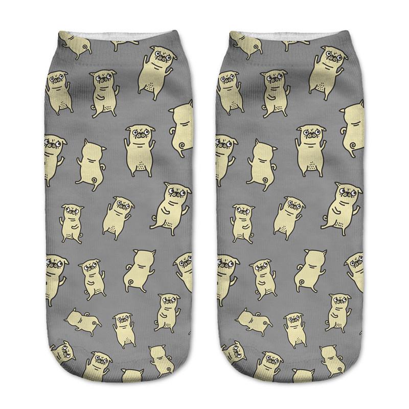 Изображение товара: DeanFire/милые носки с 3D принтом, женские носки до щиколотки, хлопковые короткие женские носки с принтом с буквами и кактусами