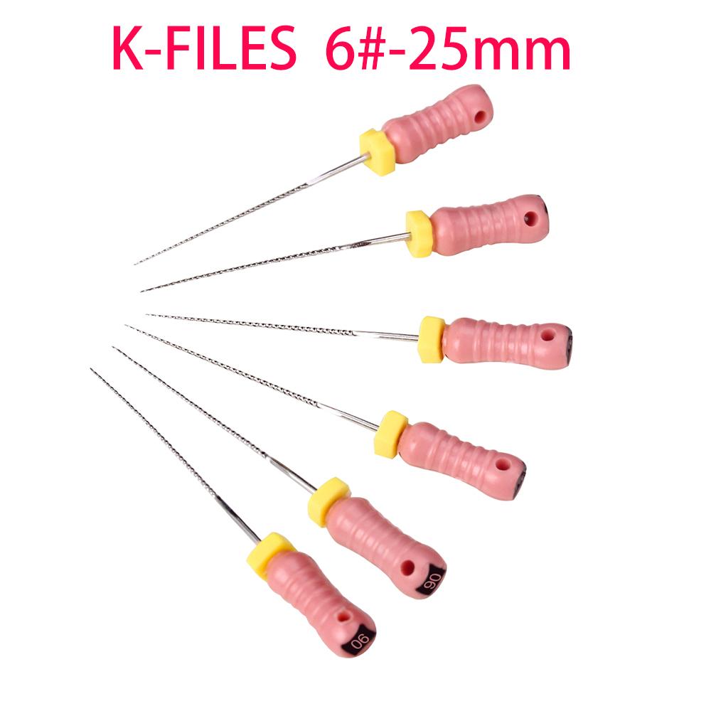 Изображение товара: 66 шт. 6 #-80 #25 мм стоматологические K-файлы корневой канал стоматология эндонтические инструменты Стоматологический материал ручное использование нержавеющая сталь K-файлы