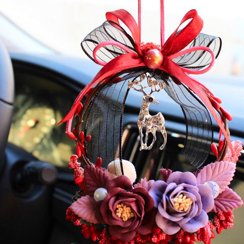 Изображение товара: Модный новый автомобильный кулон DIY ручной работы Роза подвесные украшения для автомобиля олень украшения для интерьера автомобиля гирлянда Ms подарок автомобильные товары