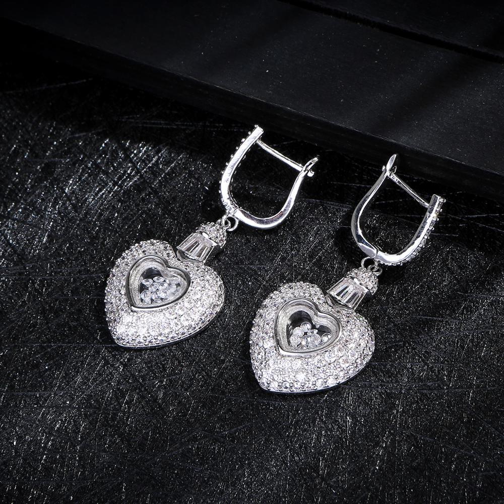 Изображение товара: Новинка Роскошный кулон в форме сердца кубический циркон для влюбленных для женщин Свадебные Ювелирные наборы из Дубая золотые свадебные ювелирные изделия D1256