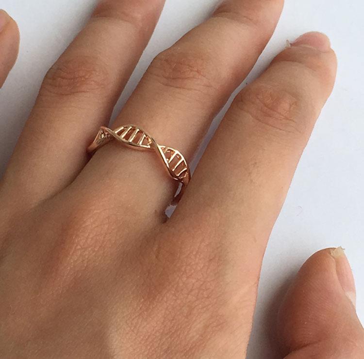 Изображение товара: Женские кольца SMJEL в стиле панк, регулируемые женские кольца с ДНК, двойная спираль, женские кольца