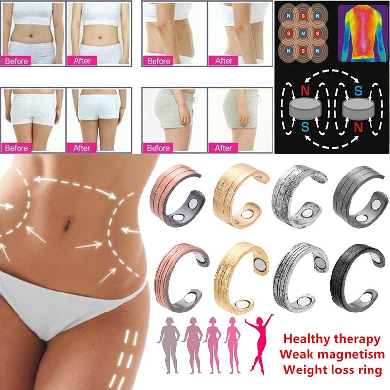 Изображение товара: Женское розовое золото черное магнитное кольцо здоровья предотвращает храп держать тонкий фитнес потеря веса похудение магнитное кольцо для мужчин