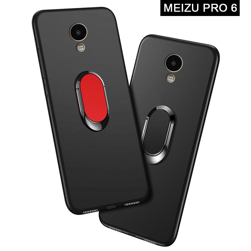 Изображение товара: Чехол для телефона Meizu Pro 6, роскошный мягкий черный силиконовый чехол 5,2 дюйма с магнитным кольцом-держателем для автомобиля Meizu Pro 6, чехол s
