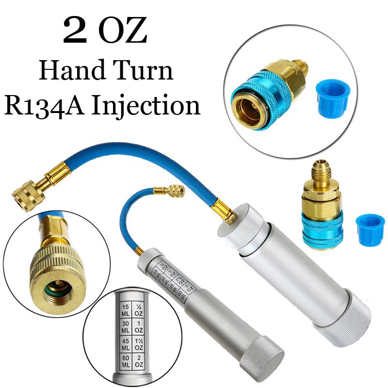 Изображение товара: New Oil & Dye Injector R134A 2-OZ Hand Turn Pump Oil Injection Car A/C Adapter