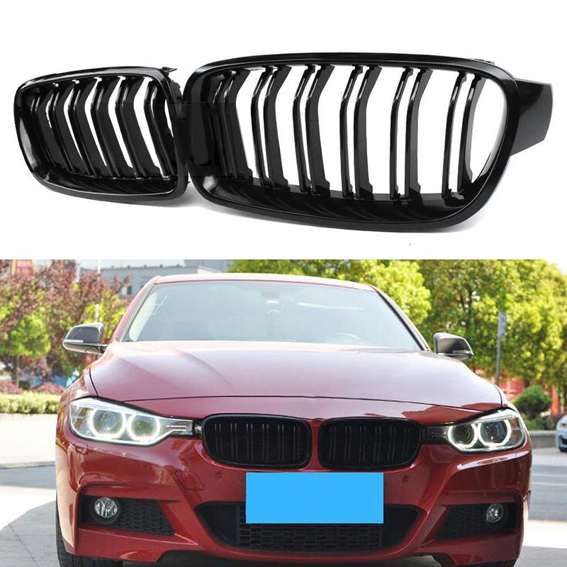 Изображение товара: car Grilles Gloss Black Front Kidney Grille replacement accessories parts for BMW F30 F31 320i 328i 335i Sedan/Wagon 2012-2017