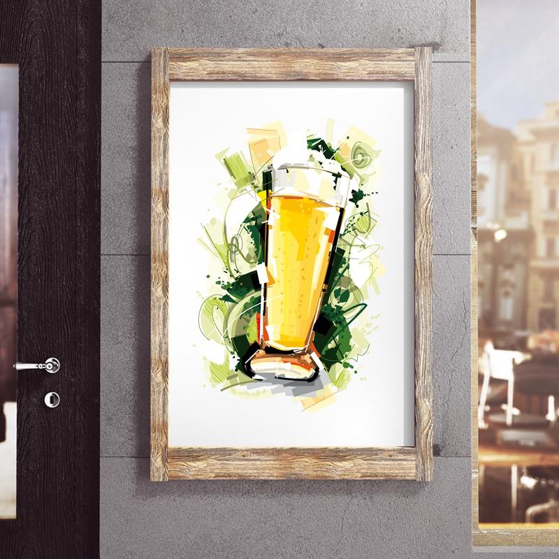 Изображение товара: I Love Beer Винтажный стиль бар декор плакат современная мода холст Художественная печать картина Пиво Вино Настенная картина для кухни паба, комнаты