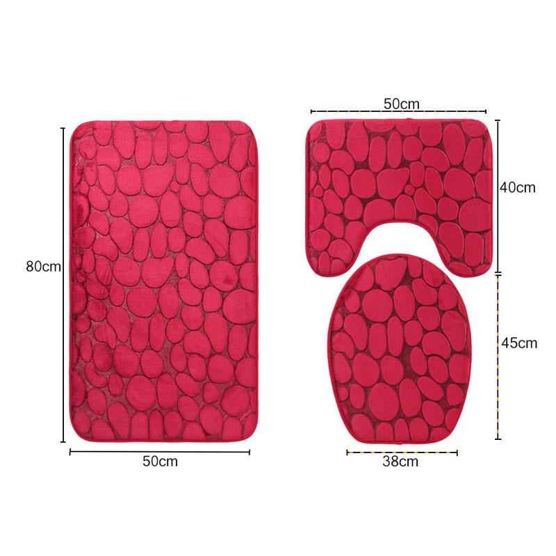 Изображение товара: Водопоглощающий коврик Boxi 3 шт./компл., набор ковриков для ванной, фланелевый Противоскользящий чехол для сиденья унитаза, Коврик для ванны, Противоскользящий коврик для ног