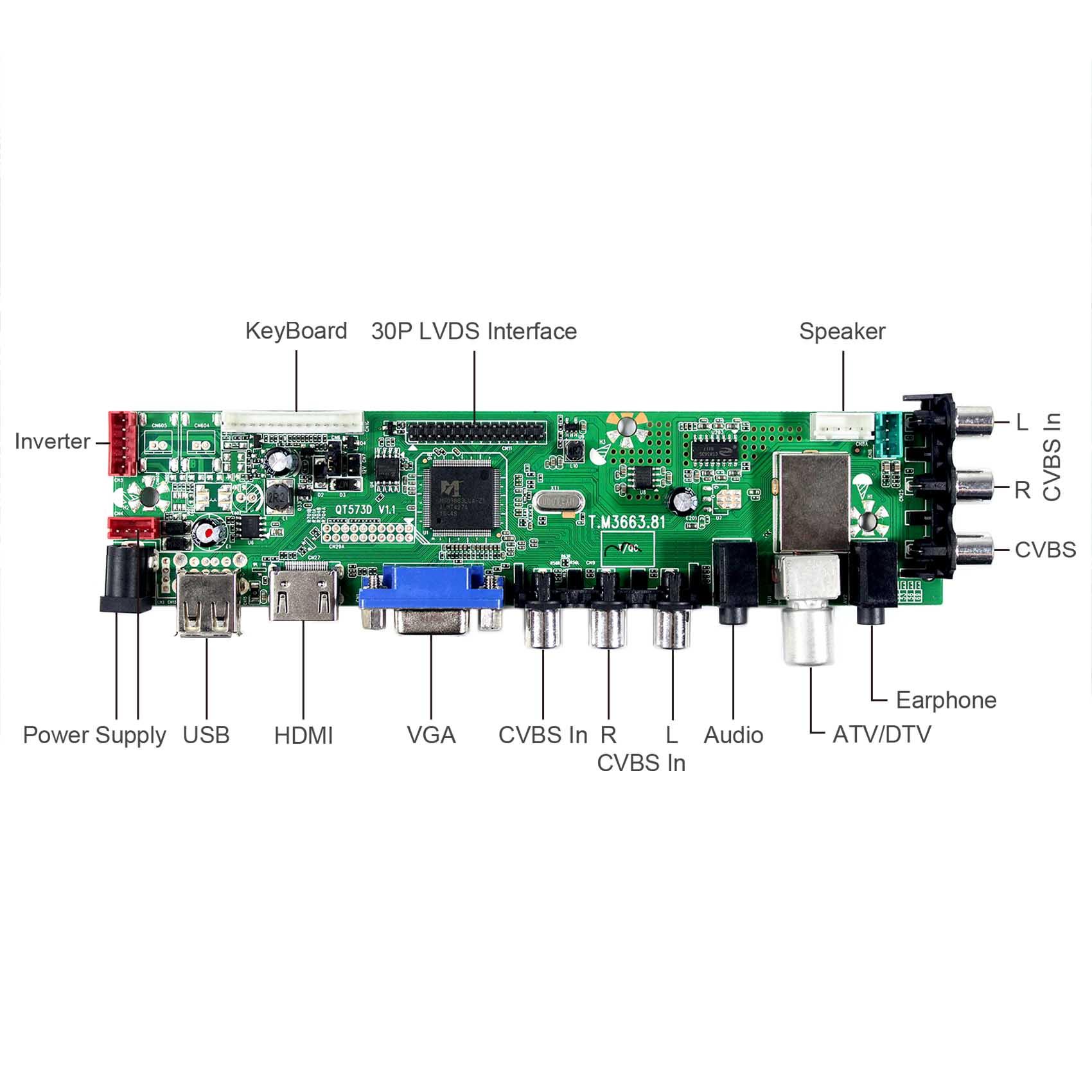 Изображение товара: Плата контроллера HD MI VGA AV USB ATV DTV LCD для 21,5 дюйма 1920x1080 M215H3-LA1/LA5 V215H1-LE1 V2, 21,6 дюйма: V216B1-LE1