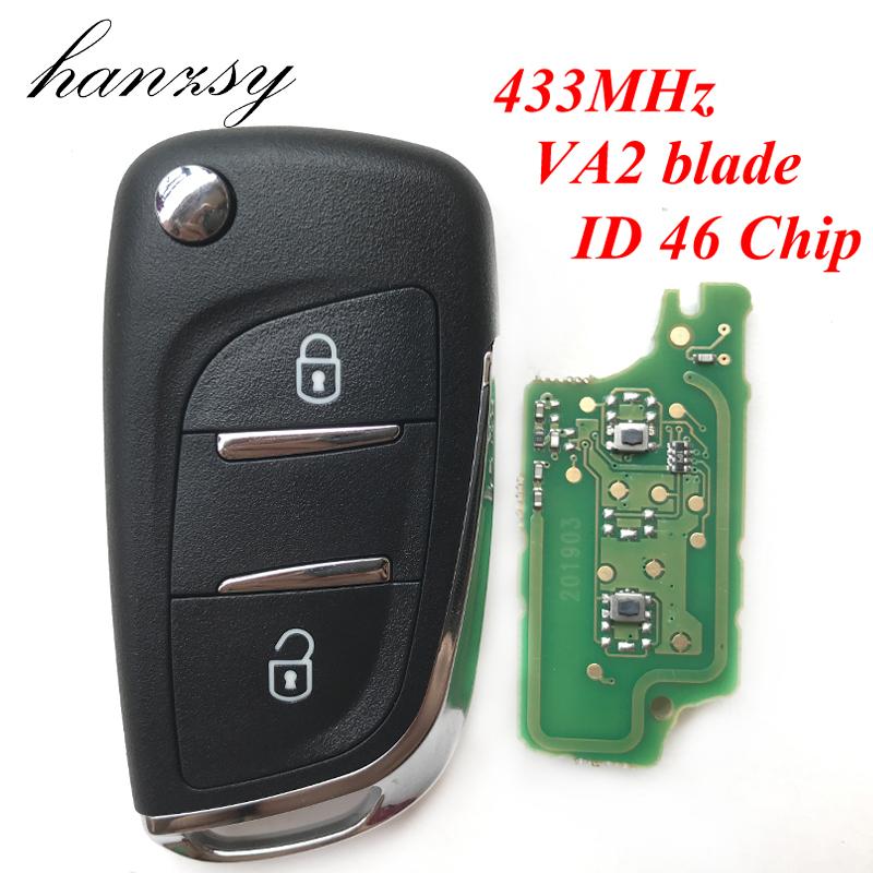Изображение товара: Модифицированный ключ дистанционного управления 433 МГц для Peugeot 408 207 307 308 208 полный 2-кнопочный Автомобильный складной ключ ID46 чип VA2 Blade CE0536